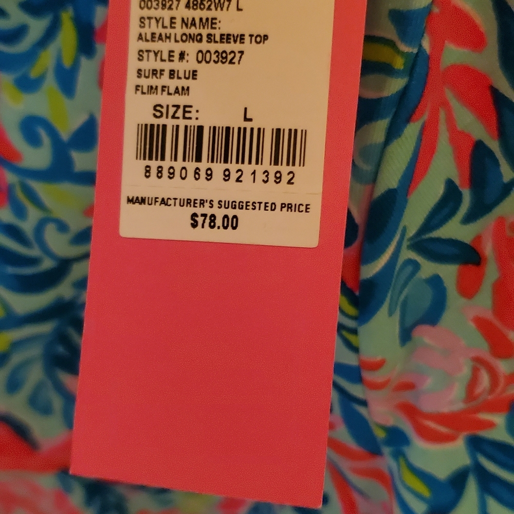 Lilly Pulitzer Aleah long sleeve top L